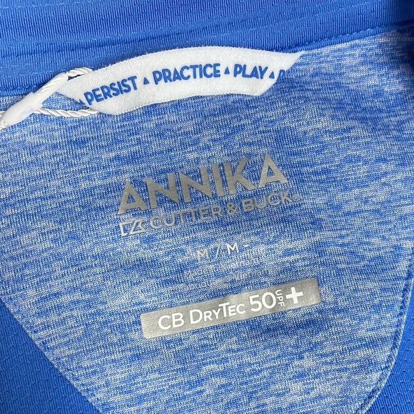 Annika by Cutter & Buck Light Blue M Quarter Zip UPF 50+ Golf Pullover NWT - Picture 6 of 12